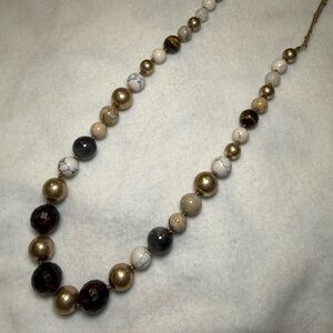 Plunder Elegant Gold and Black Beaded Necklace